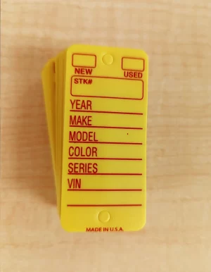 yellow key tags